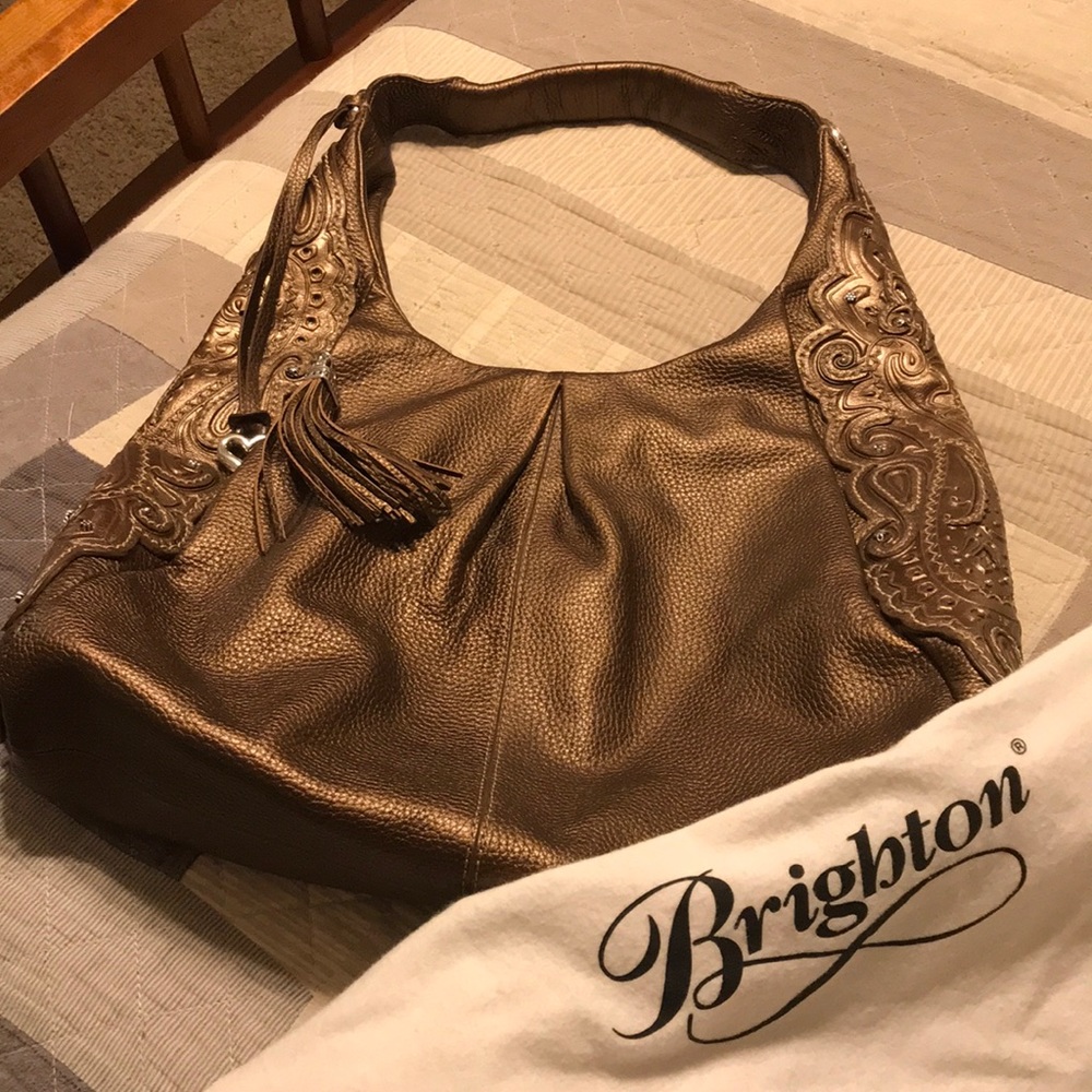 NWOT Brighton Bronze Leather Hobo purse